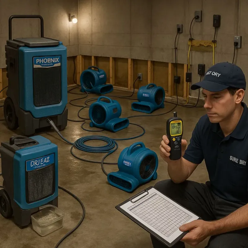 Structural Drying and Dehumidification process in Mount Carmel, TN